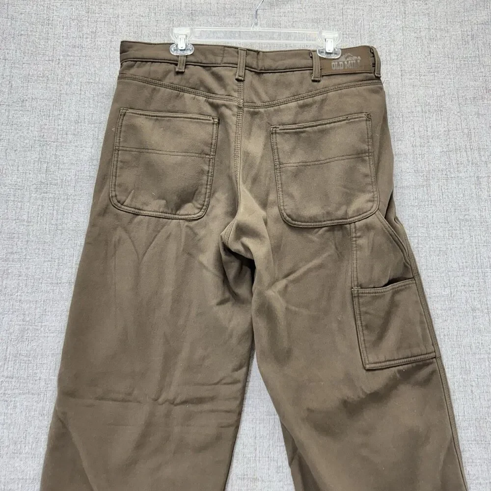 Old Mill Pants Mens 38x34 Canvas Fleece Lined Carpenter
